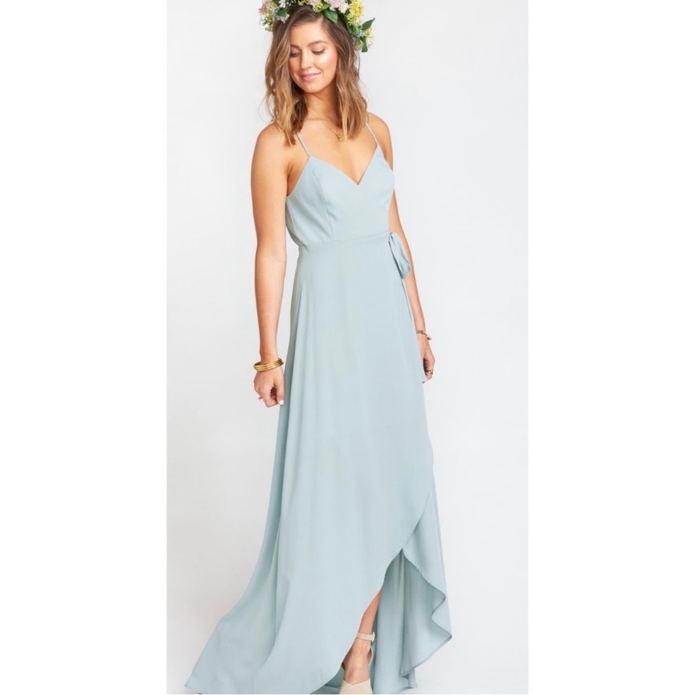 NWT Show Me Your MuMu Mariah Wrap Dress in Silver Sage Crisp